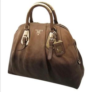 Prada Glacé Calf Dome Bowler Ombré Tote